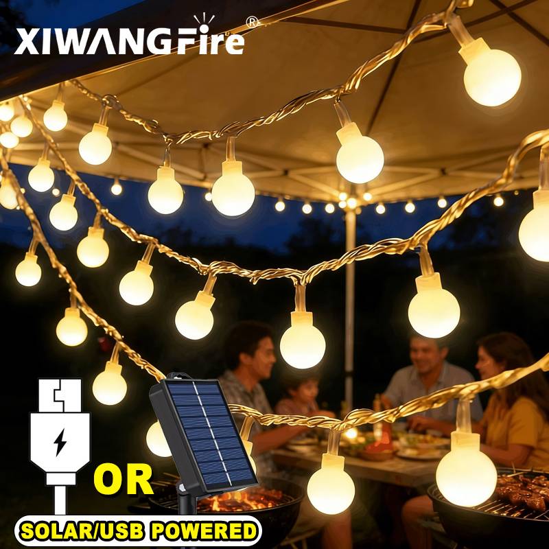 Christmas Lights Outdoor - Guirnalda de Luces Solares/USB/a Pilas de