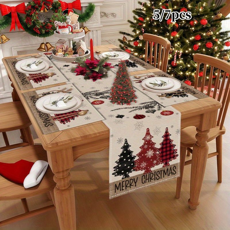 Christmas Table Runner - Juego de Manteles Individuales y Camino