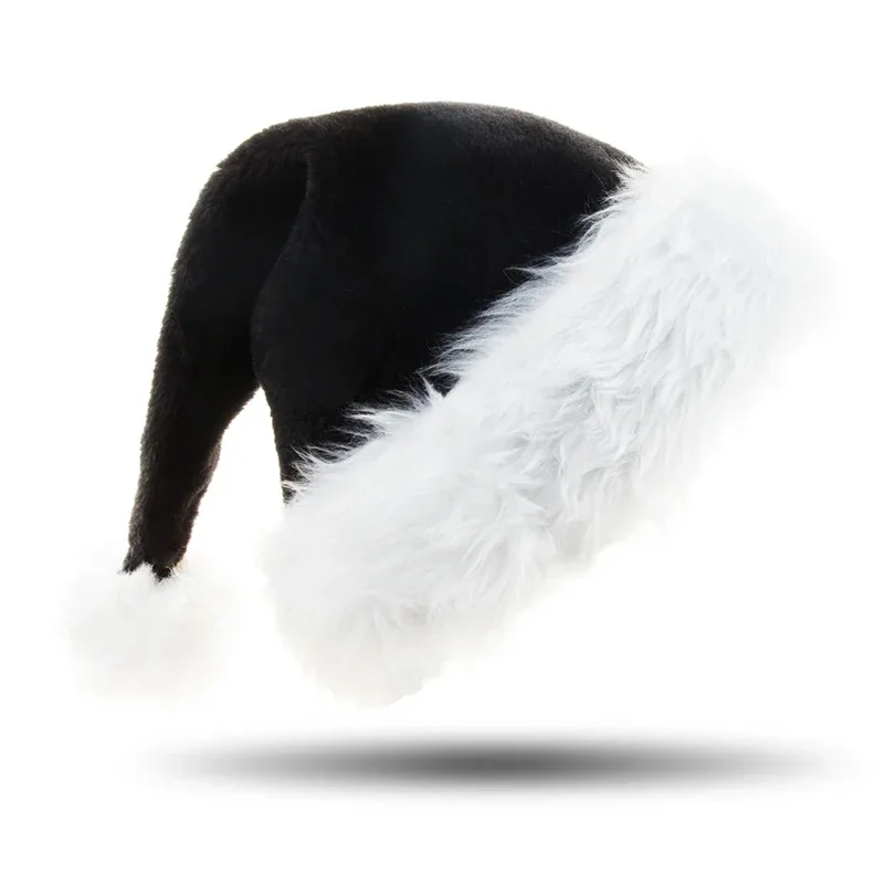Santa Hat Plush - Gorro de Navidad de felpa negro