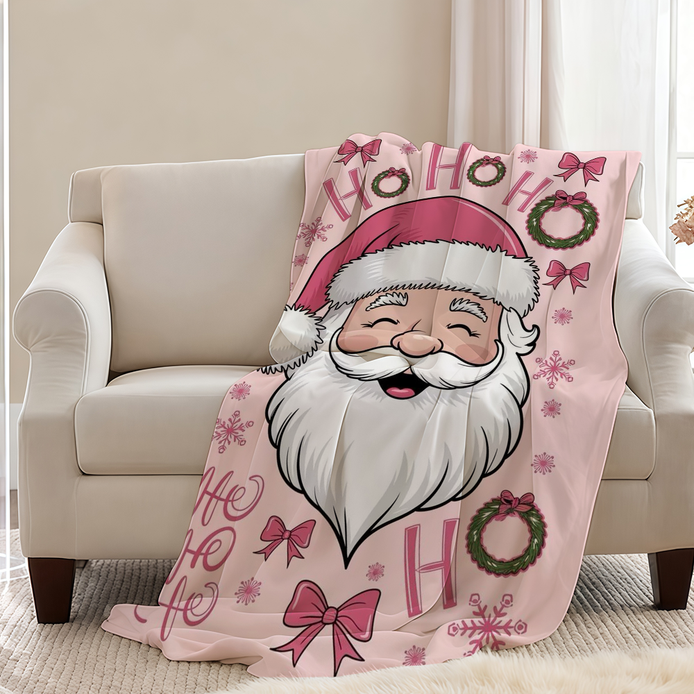 Christmas Throw Blanket - Manta navideña rosa, manta de felpa