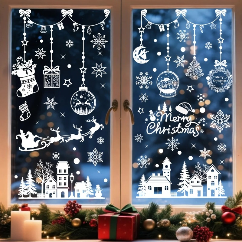 Snowflake Window Decal - 196 piezas/9 hojas de calcomanías estáticas