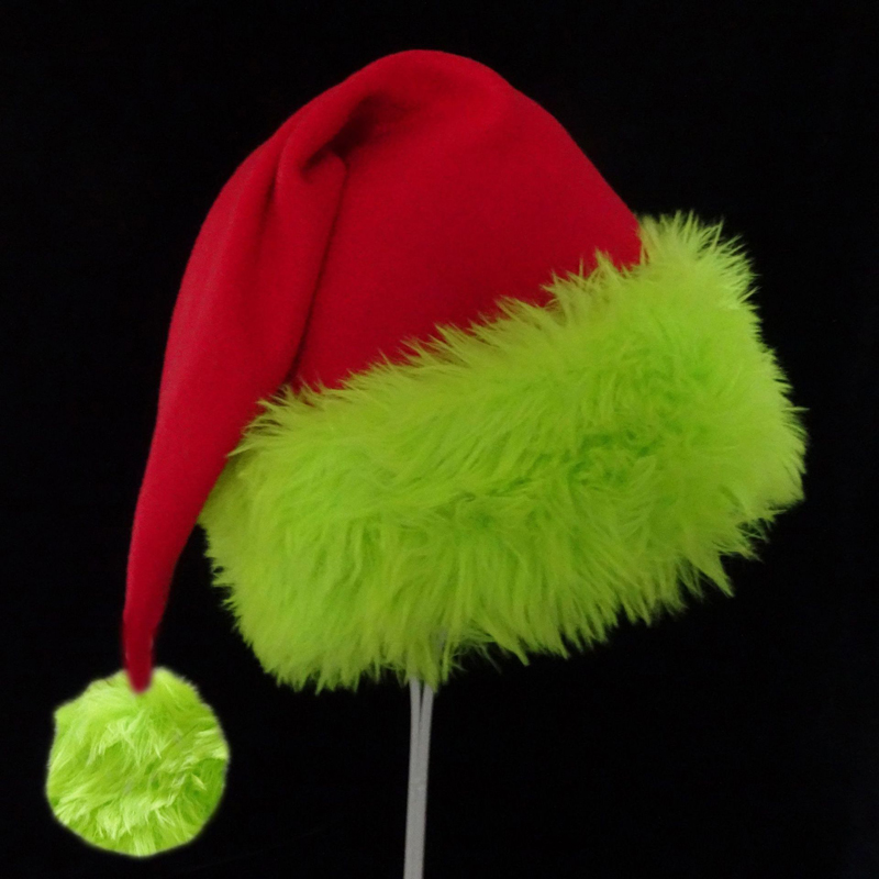 Santa Hat Plush - 1 unidad, gorro de Papá Noel,