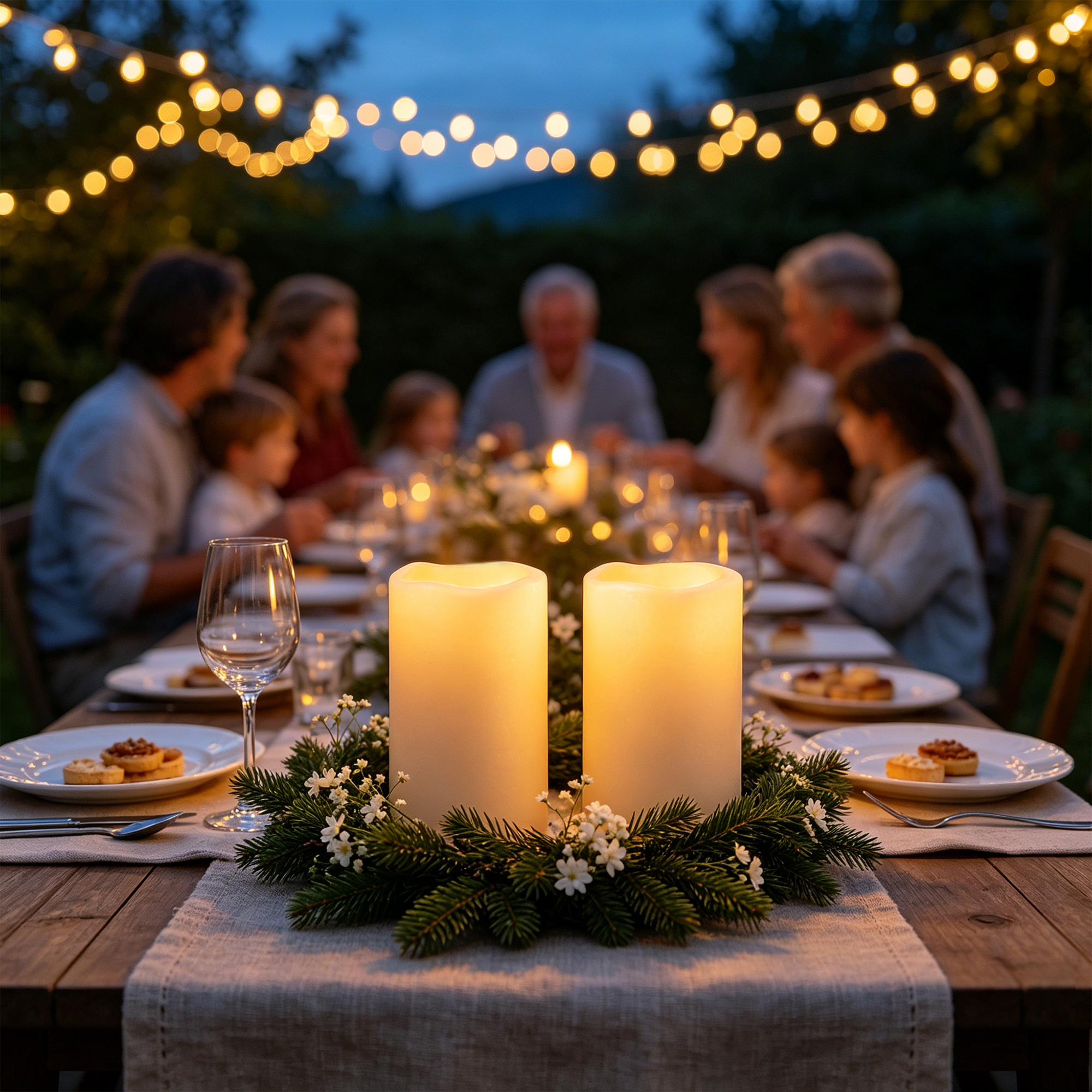 Christmas Lights Outdoor - Vela LED sin llama, resistente al