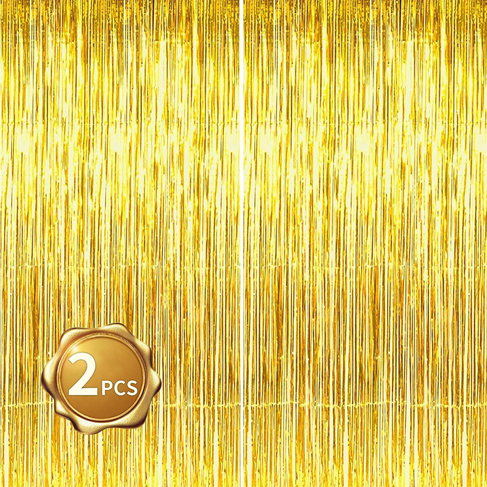 Tinsel Garland Decoration - Paquete de 2 Cortinas de Flecos