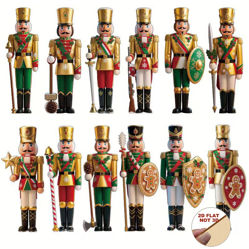Nutcracker Figurine - Adornos Navideños de Madera con Forma