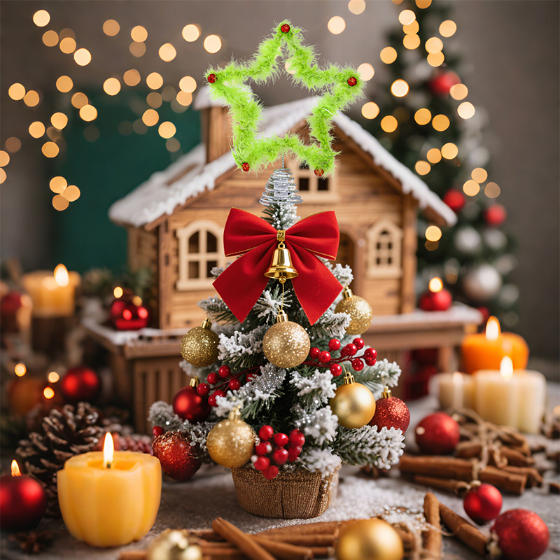 Star Tree Topper - Estrella de cinco puntas de felpa,
