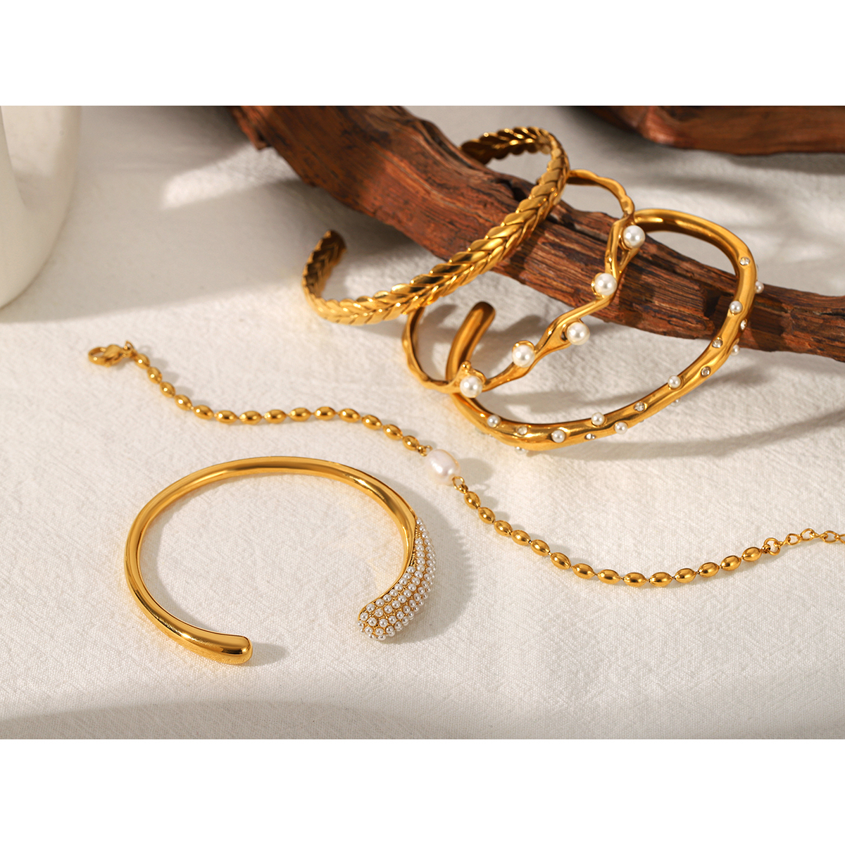 Gift Box Wrap Set - Conjunto de pulseras de perlas de