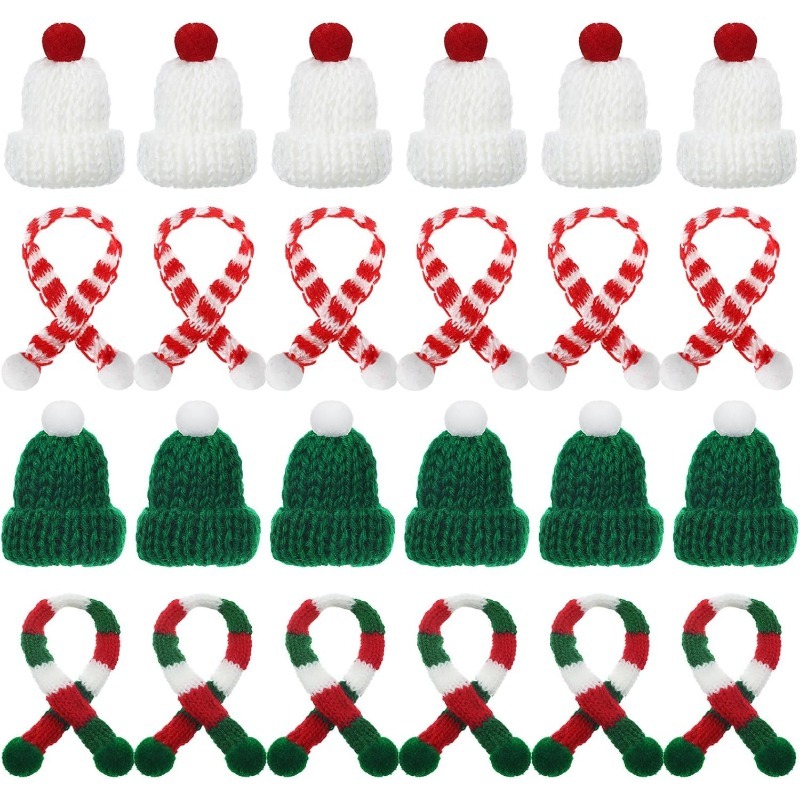 Santa Hat Plush - 5/10 Uds. De decoración navideña, Mini