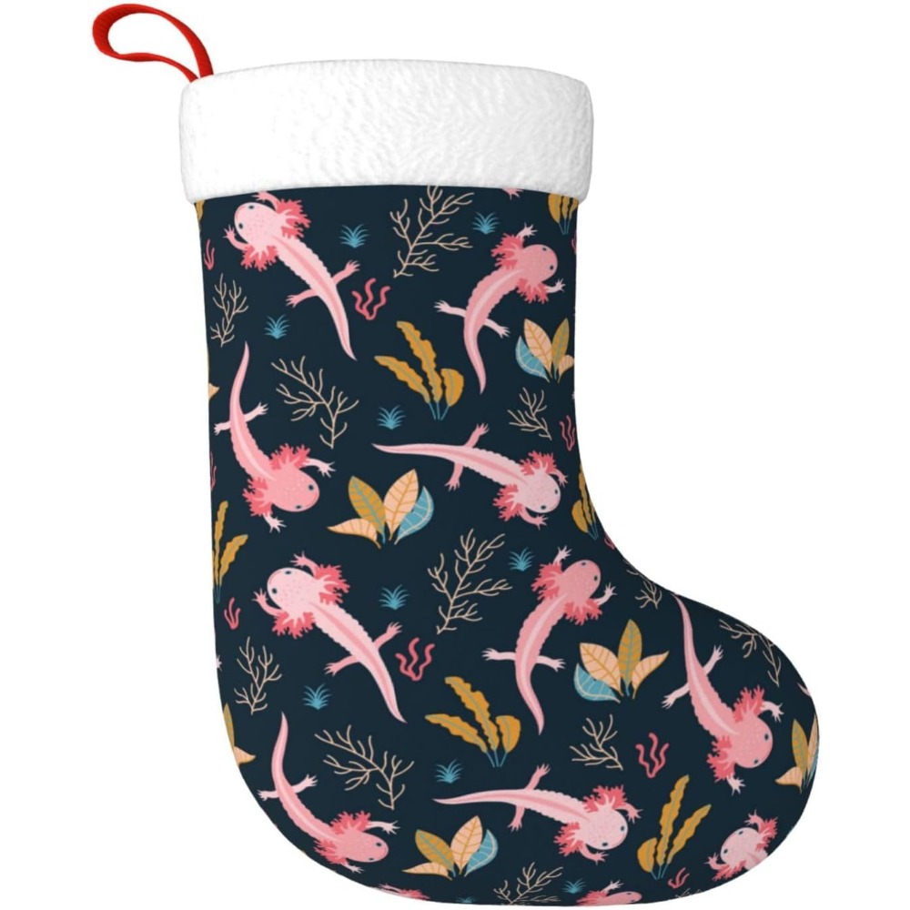 Christmas Stocking Hanging - Lindas medias navideñas Axolotl, medias decorativas