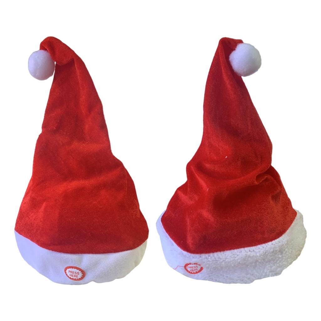Santa Hat Plush - Sombreros de Papá Noel para cantar