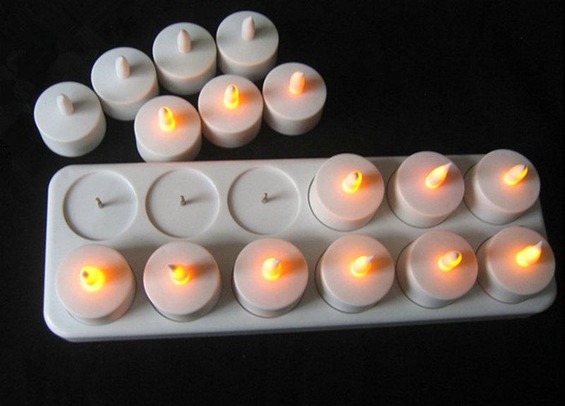 Holiday Candle Set - Juego de 12 velas LED recargables