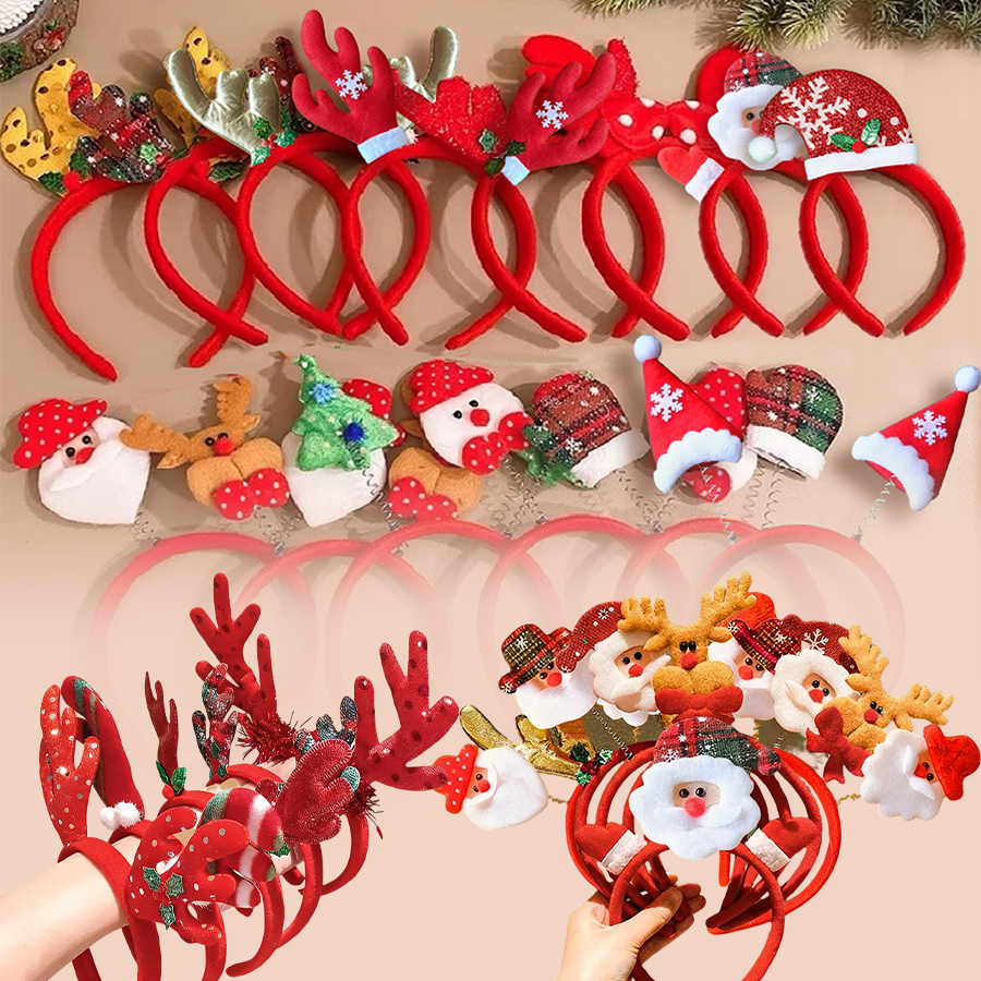 Reindeer Antlers Headband - 1-15 Diademas Navideñas con Diseño de