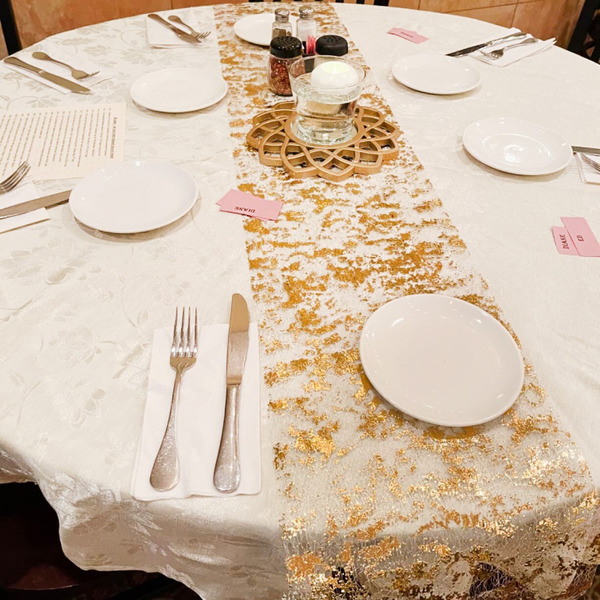 Christmas Table Runner - Rollo de malla fina de oro