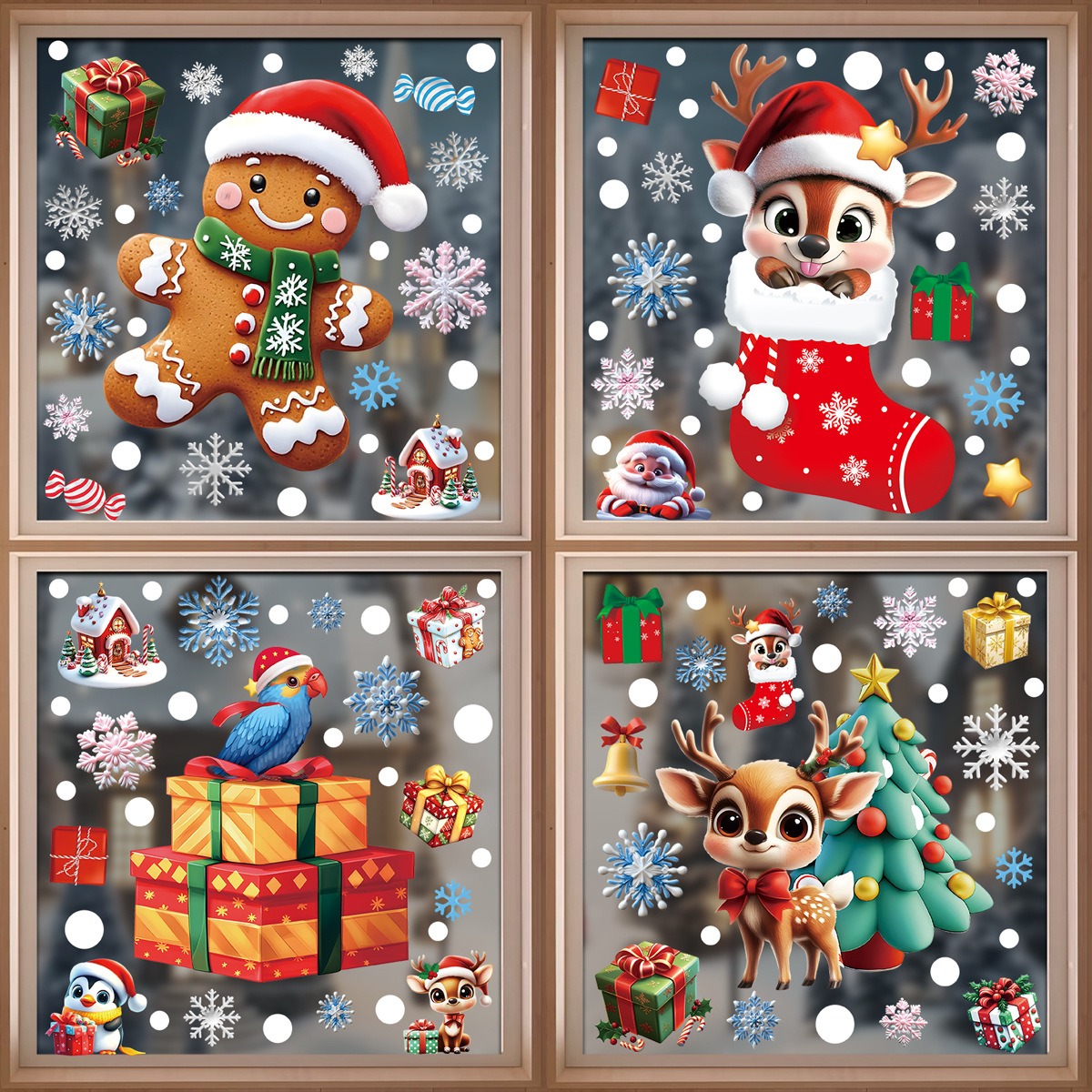 Snowflake Window Decal - Pegatinas navideñas para ventana, hombre de
