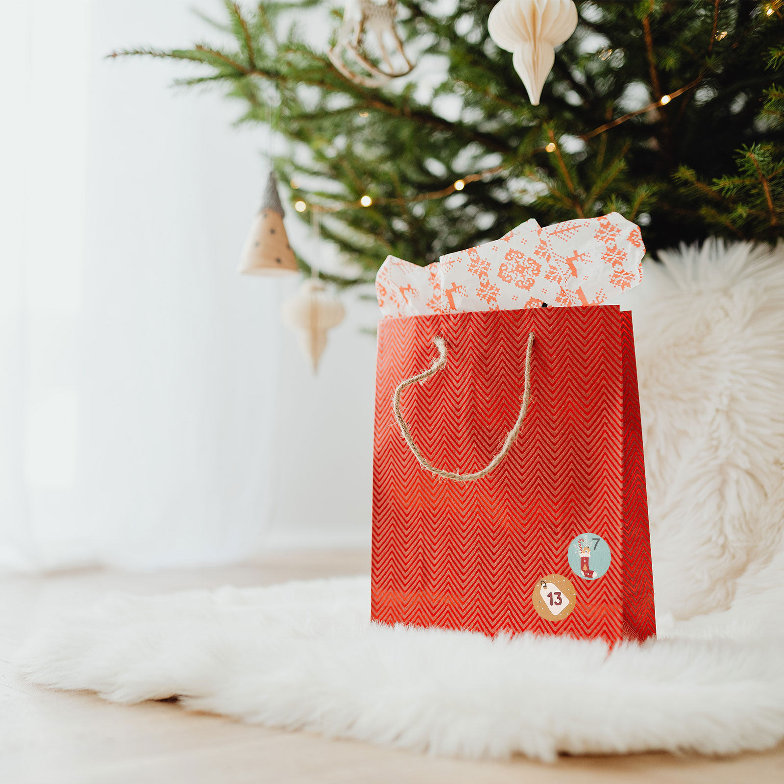 Advent Calendar Gift - 10 hojas de calcomanías redondas para