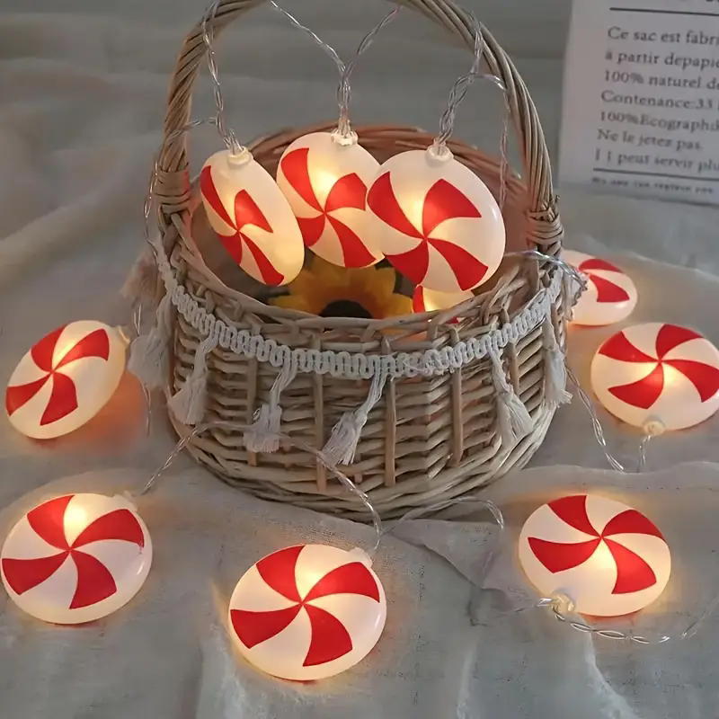 Led Fairy String Lights - 6m 40 LEDS bastón de caramelo