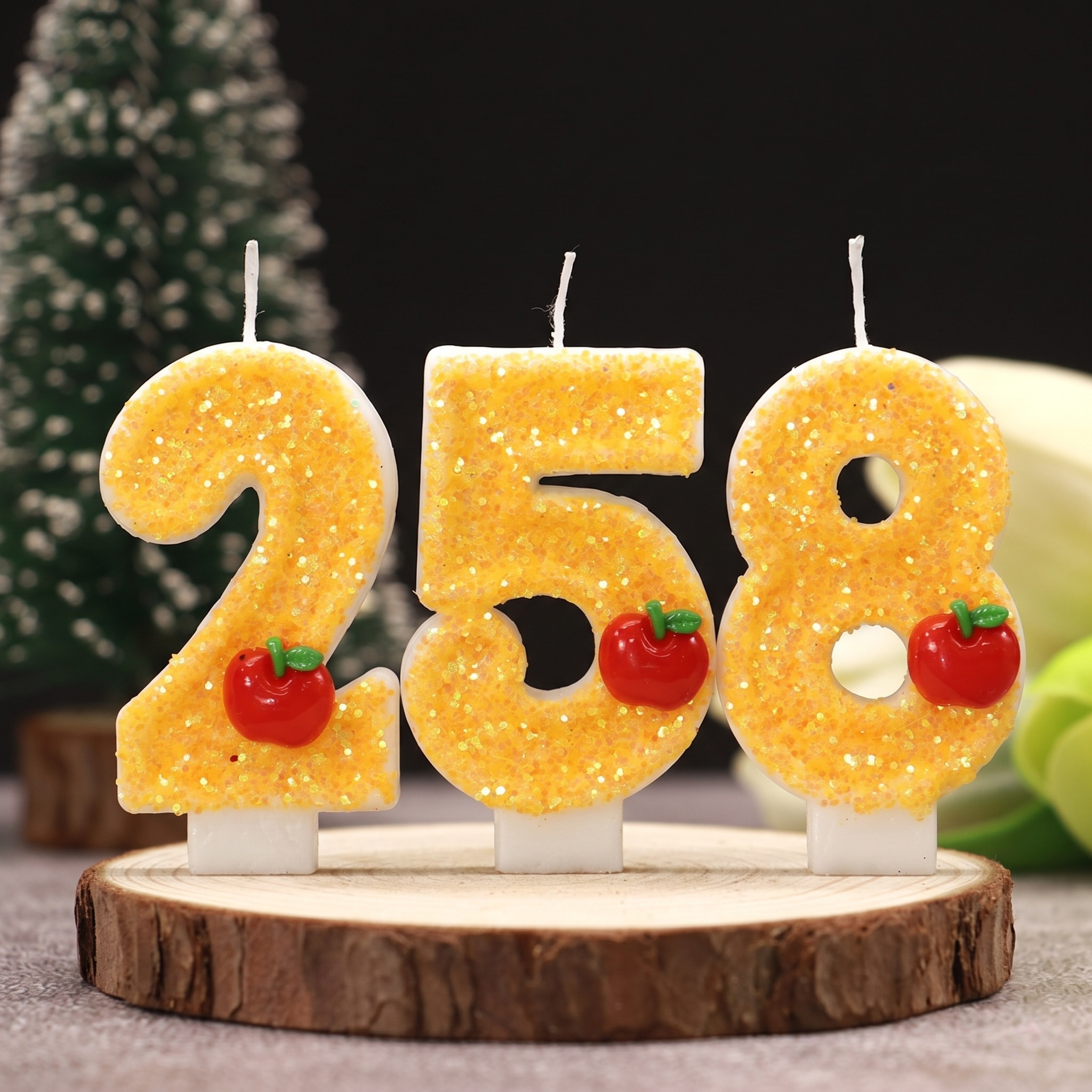 Holiday Candle Set - Vela de Cumpleaños Digital Amarilla con