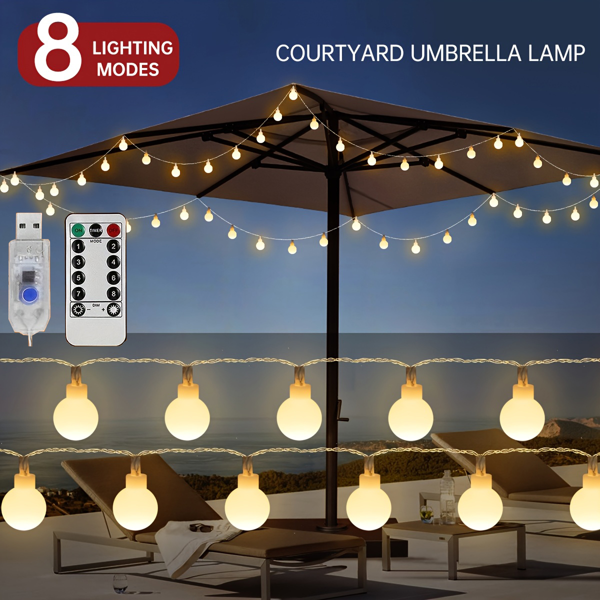 Led Fairy String Lights - Guirnalda de luces LED con USB,