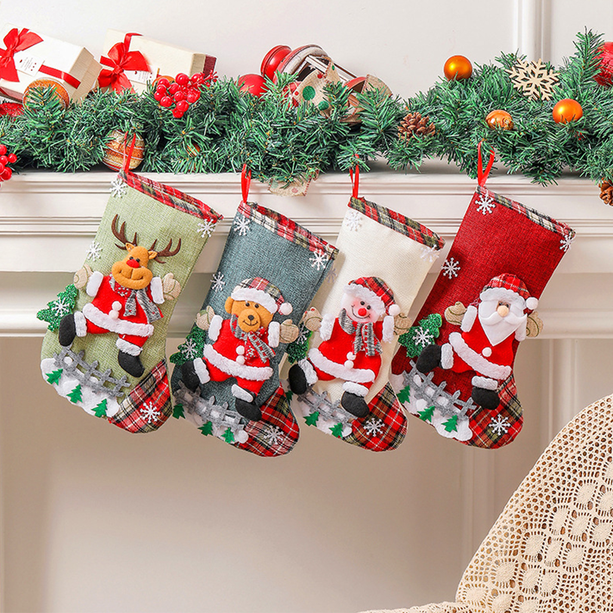 Christmas Stocking Hanging - Medias navideñas bonitas y grandes con