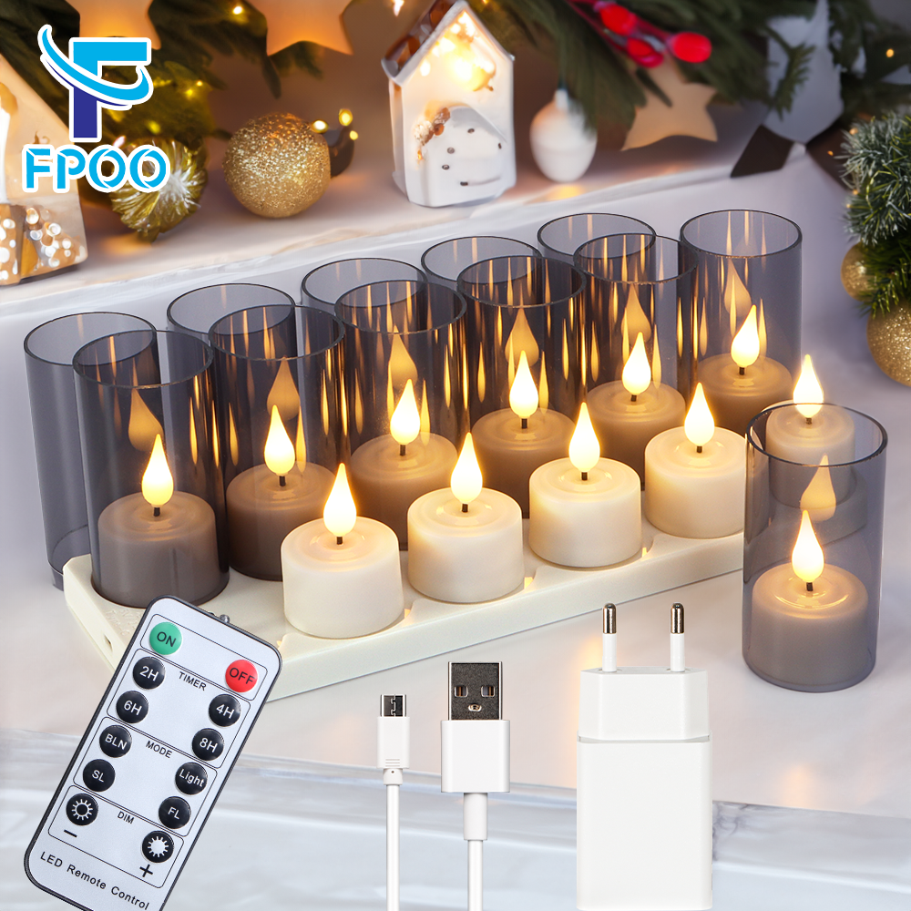 Holiday Candle Set - Velas LED recargables sin llama con