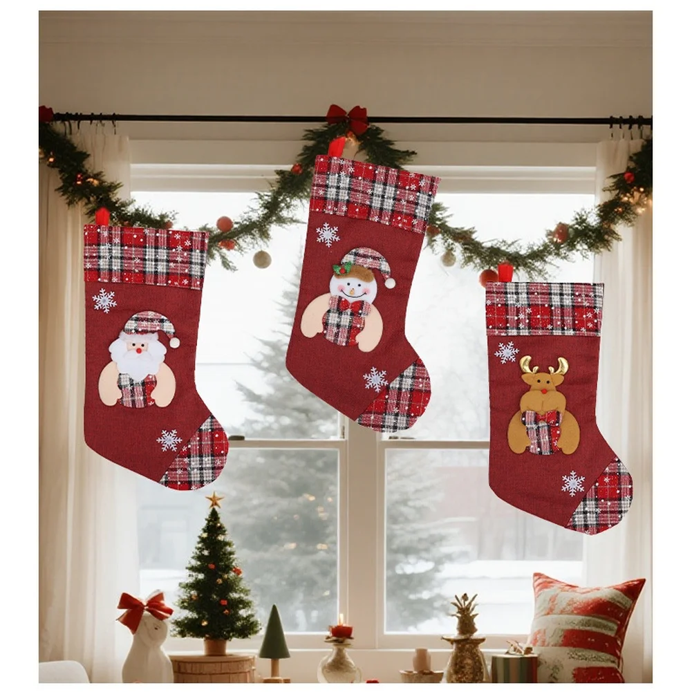 Christmas Stocking Hanging - 1 Uds. Bolsa de regalo de