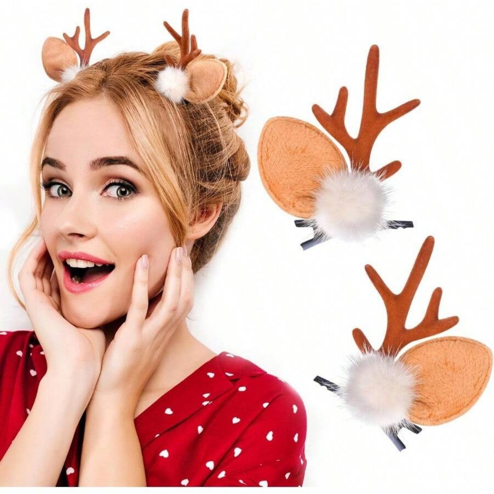 Reindeer Antlers Headband - 2 uds. Pinzas para el cabello