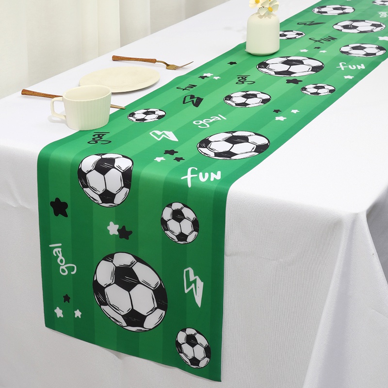 Christmas Table Runner - Mesa de fiesta de fútbol/fútbol, centro