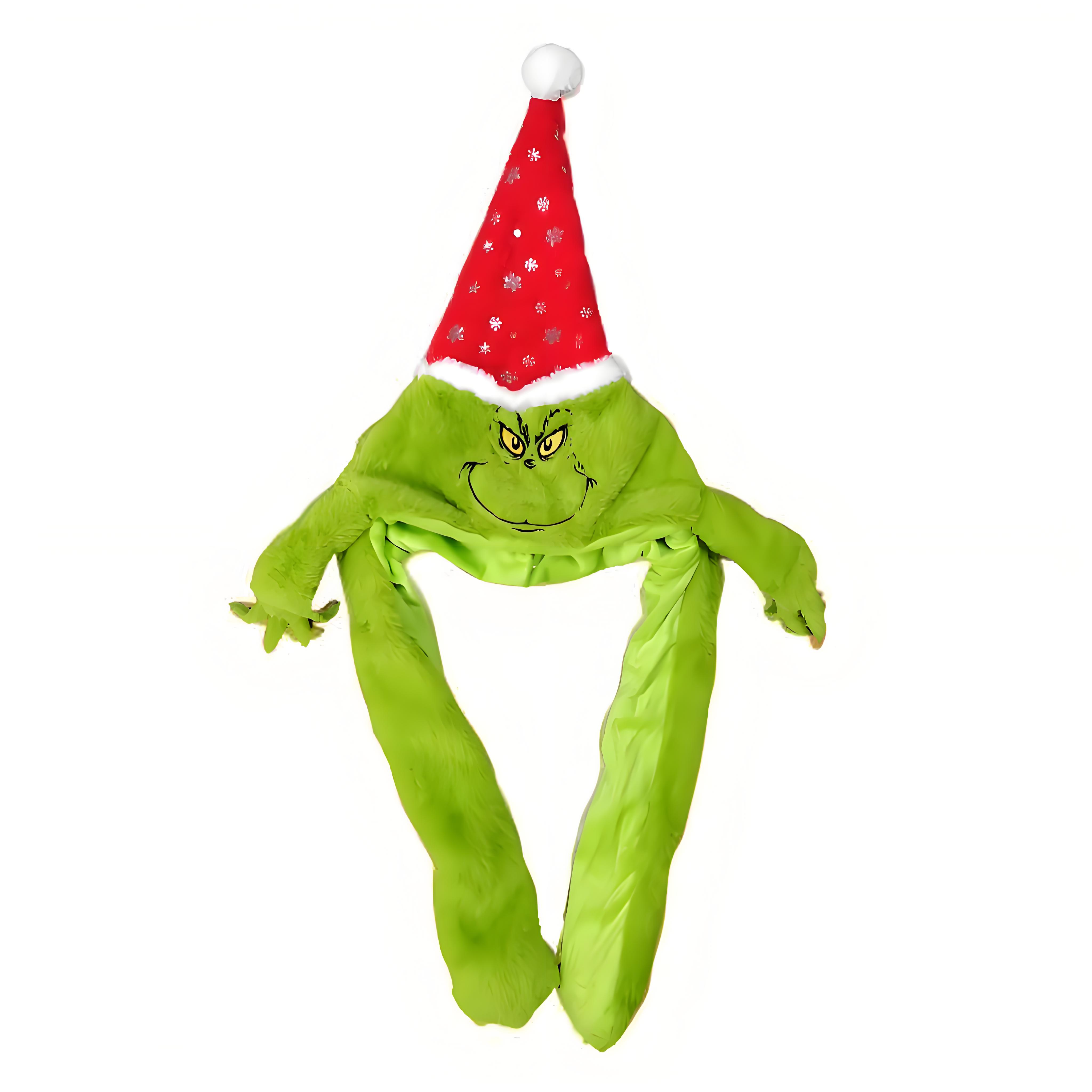 Santa Hat Plush - Gorro Grincese de felpa, bufanda, disfraz