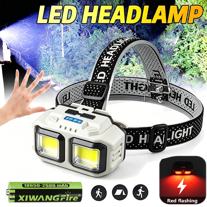 Christmas Lights Outdoor - Linterna Frontal LED COB Recargable, Luz
