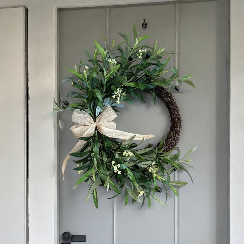 Christmas Wreath Fake - 2025 Corona de olivo artificial para
