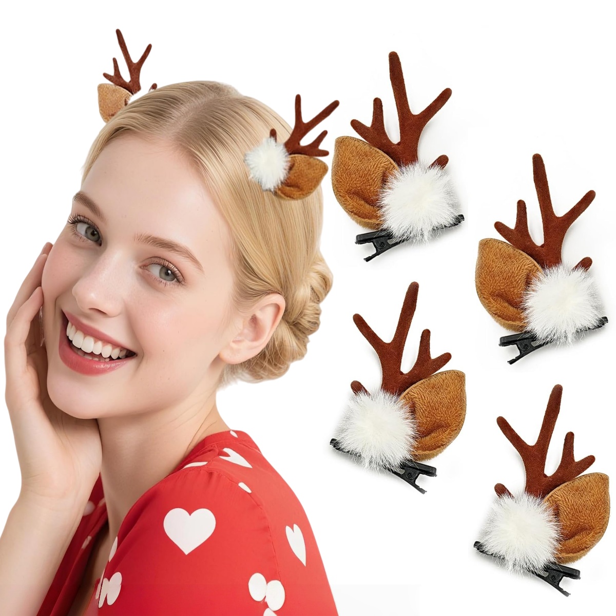 Reindeer Antlers Headband - 1/2 Pares de Diademas Pequeñas con