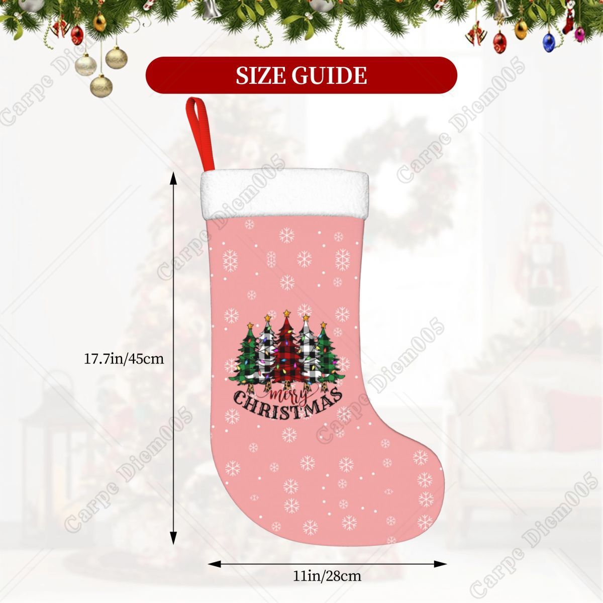Medias de Navidad con copos de - Christmas Stocking Hanging reseña y precio