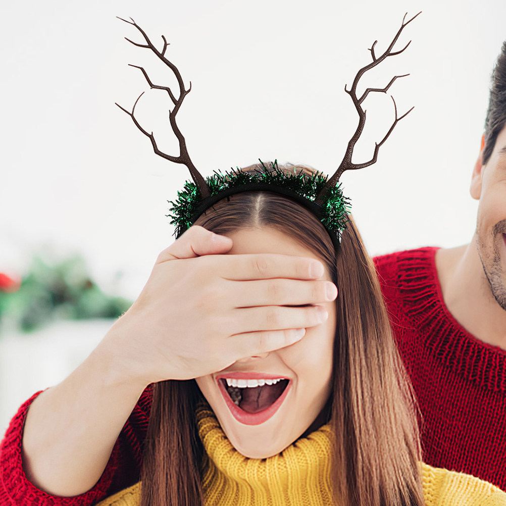 16 diademas navideñas con cuer - Reindeer Antlers Headband reseña y precio