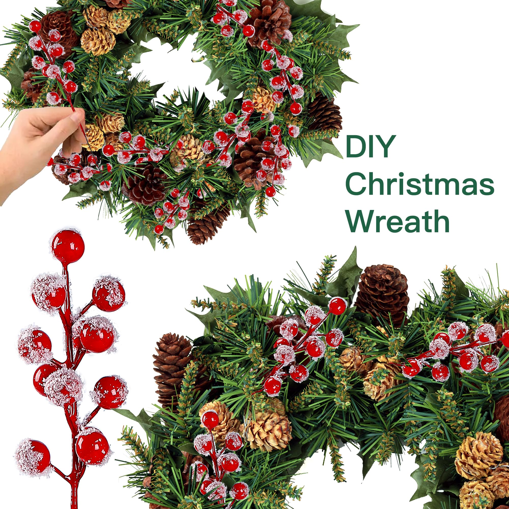Ramas de aguja de pino de baya - Christmas Wreath Fake reseña y precio