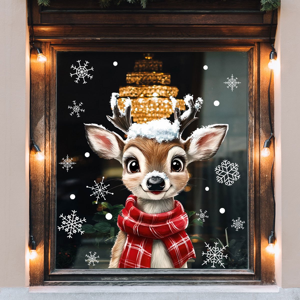 1 bufanda navideña, copo de ni - Snowflake Window Decal reseña y precio