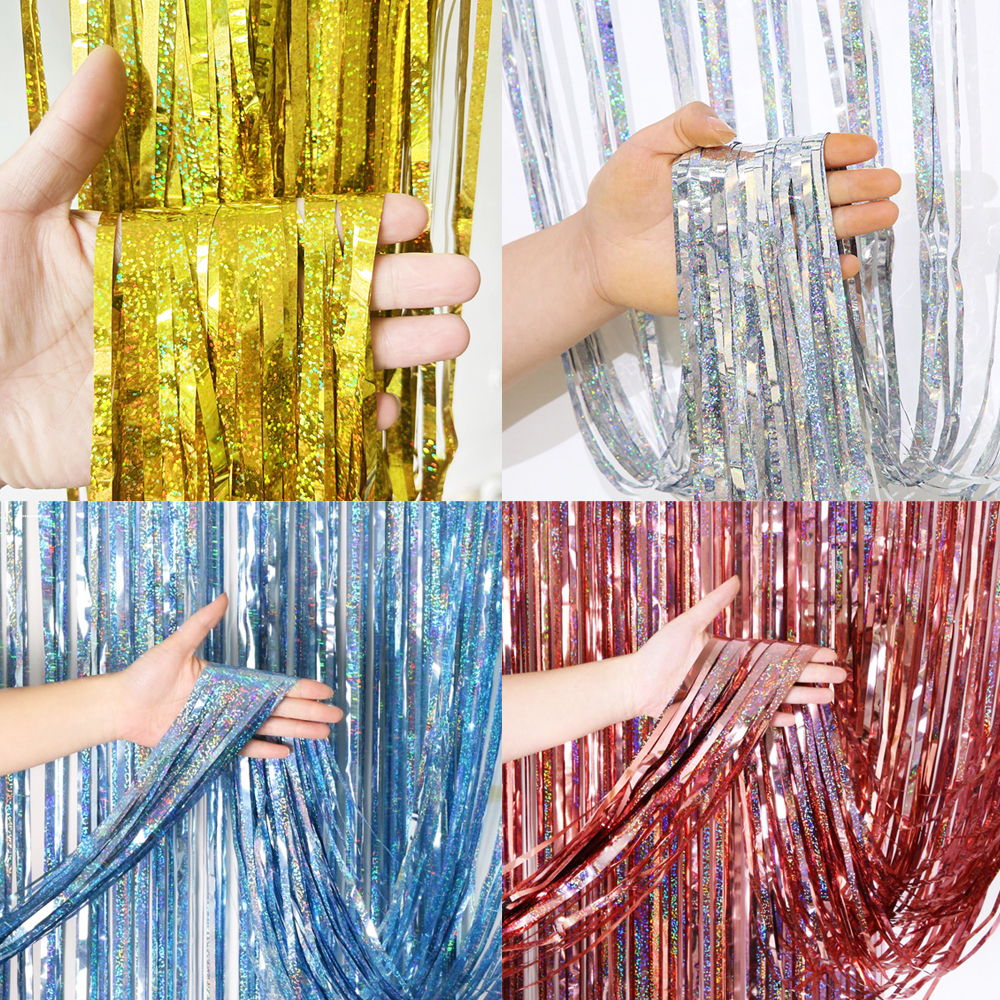 Fondo de cortina de oropel de  - Tinsel Garland Decoration reseña y precio