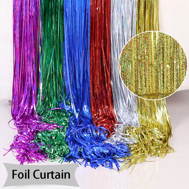 Fondo de cortina de oropel de  - Tinsel Garland Decoration reseña y precio