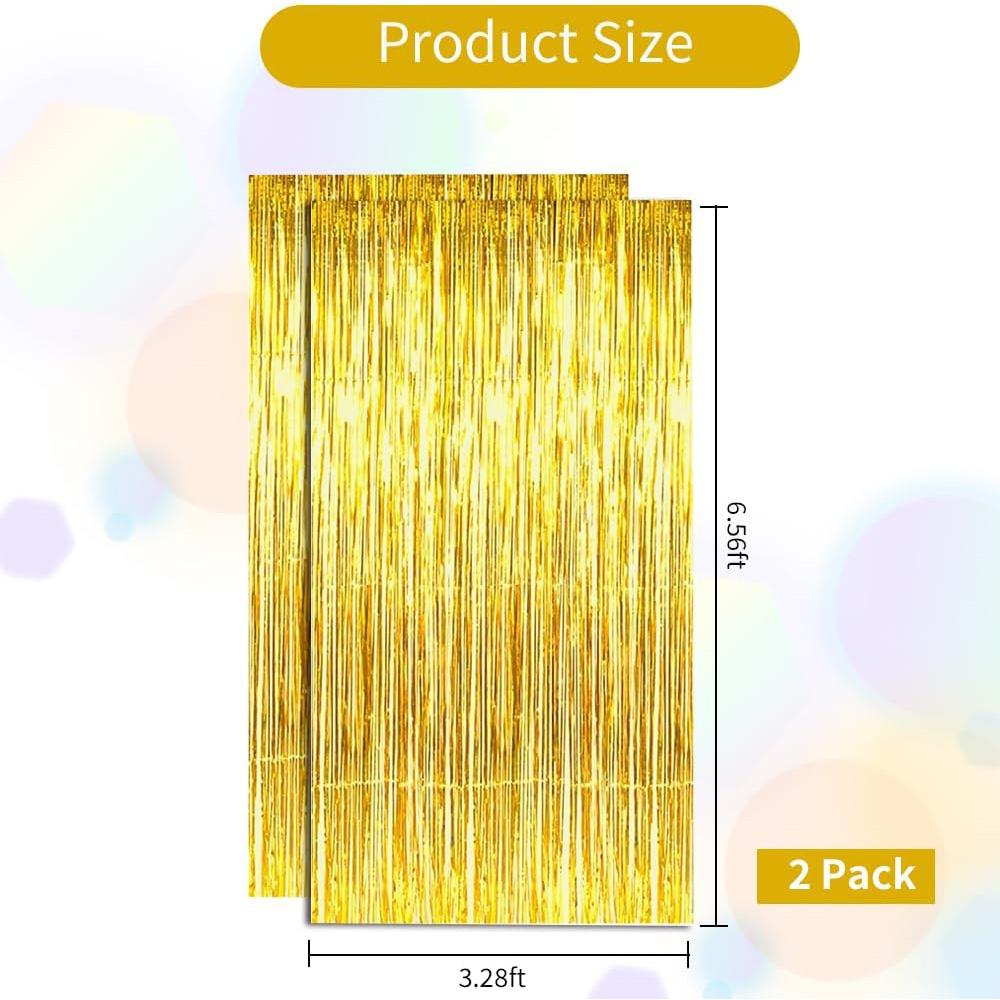 Paquete de 2 Cortinas de Fleco - Tinsel Garland Decoration reseña y precio