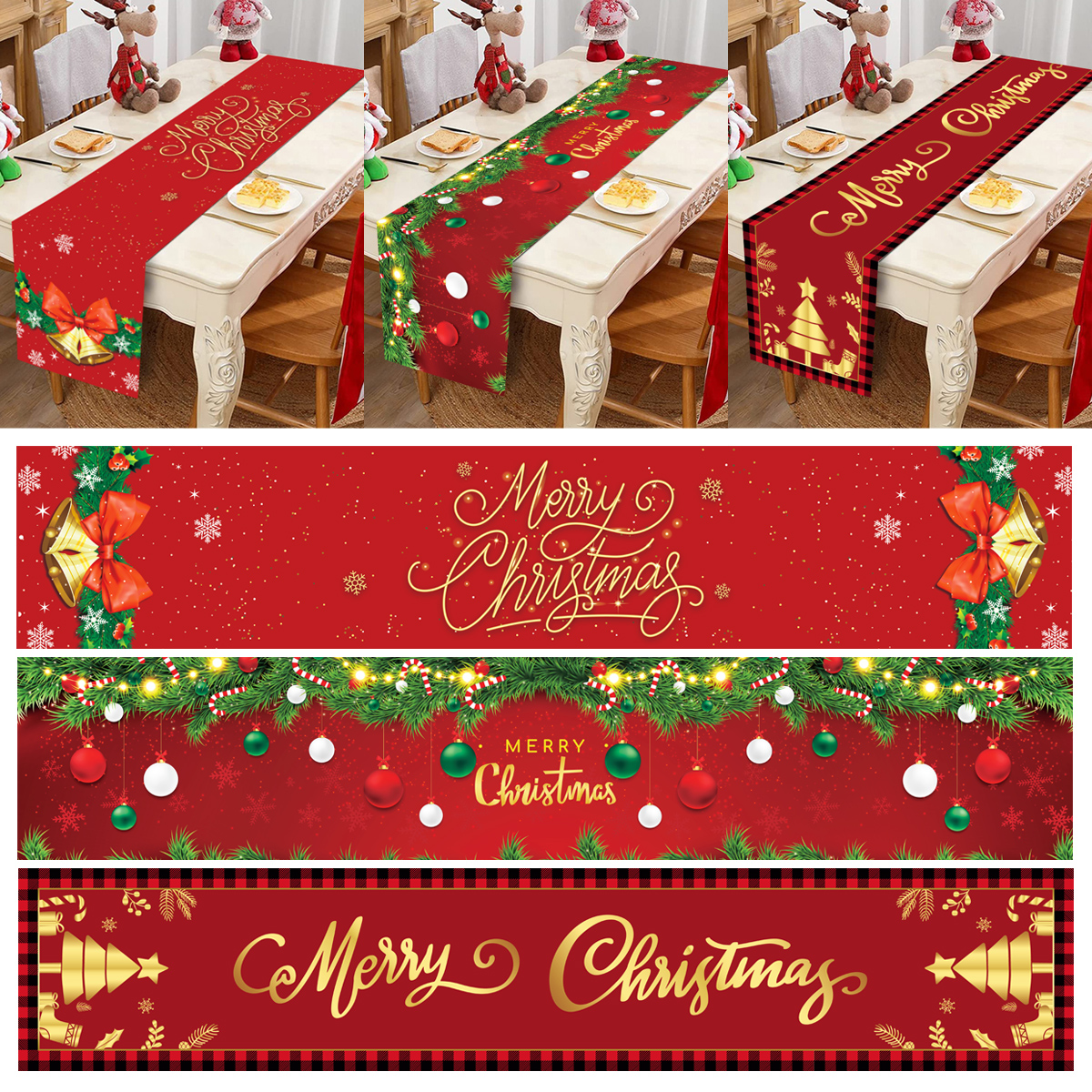 Camino de mesa navideño adorno - Christmas Table Runner reseña y precio