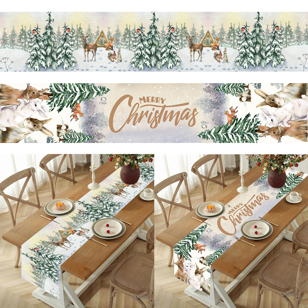 Camino de mesa navideño adorno - Christmas Table Runner reseña y precio