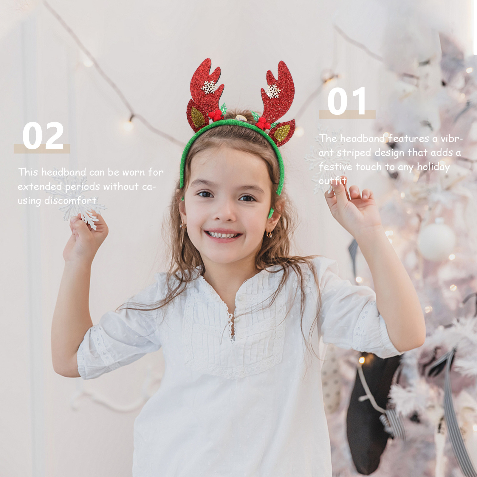 Diadema de Navidad con cuernos - Reindeer Antlers Headband reseña y precio