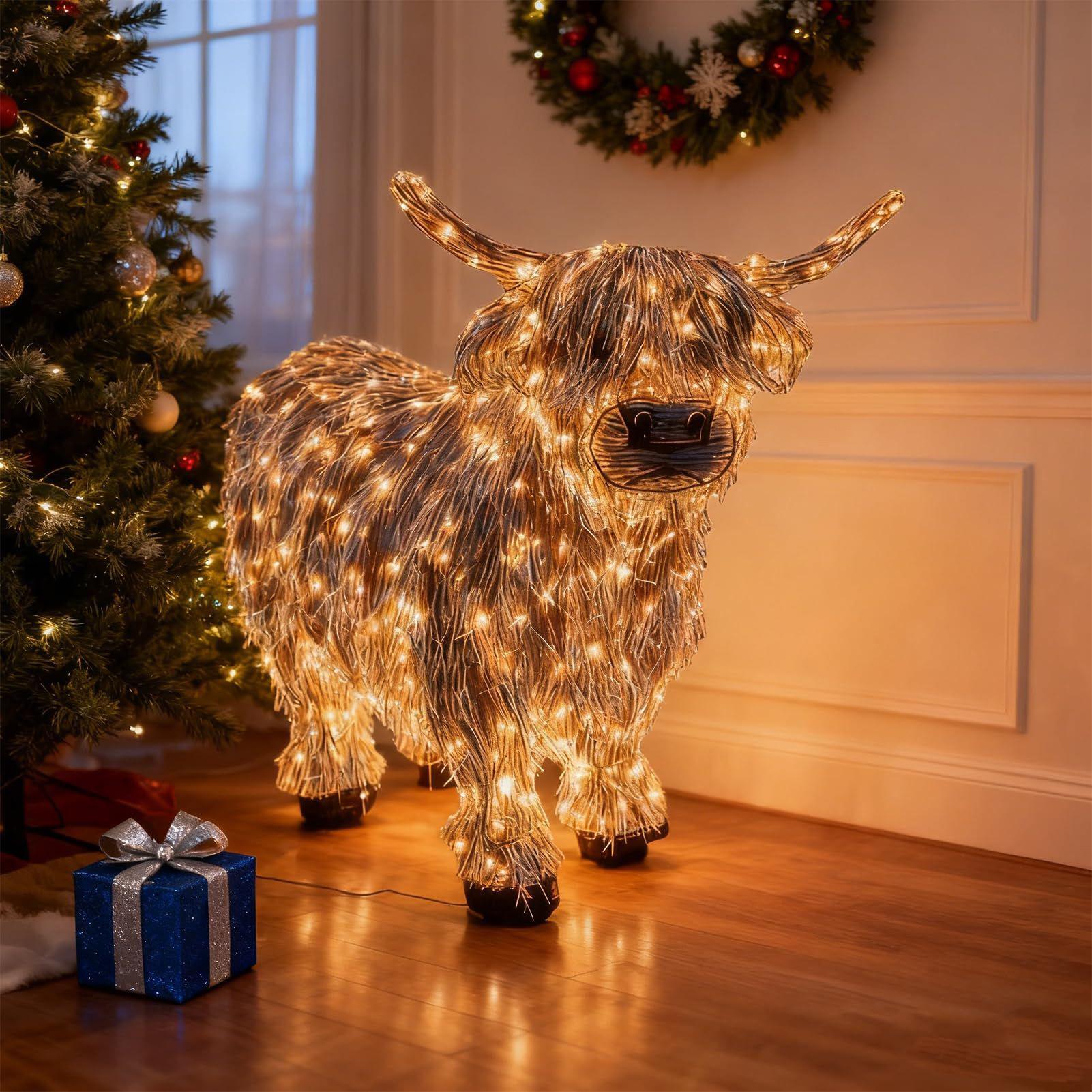 Estatuilla de vaca iluminada d - Christmas Lights Outdoor reseña y precio