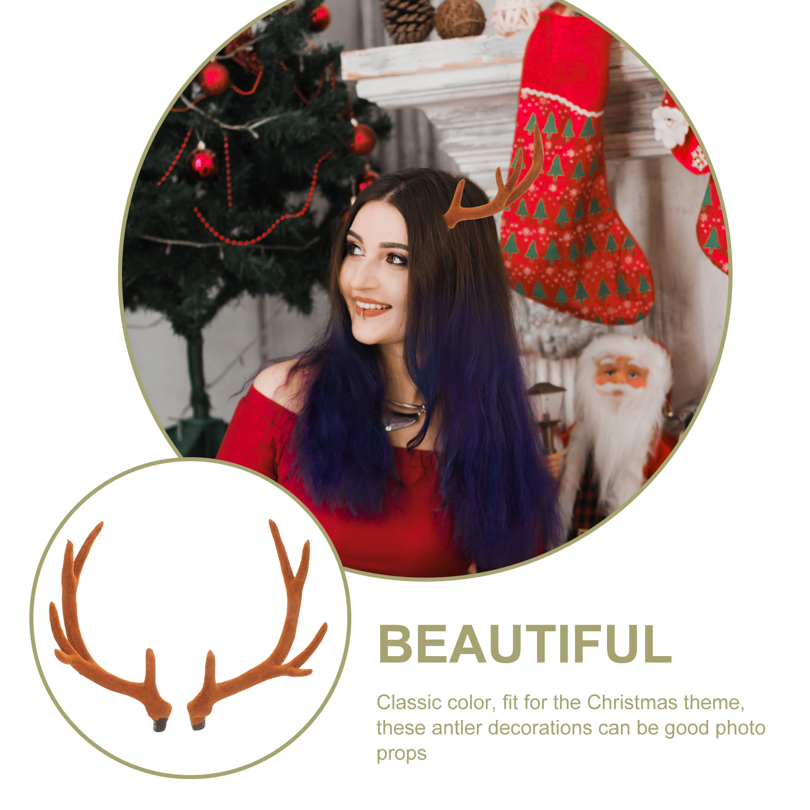 Diadema simulada con astas de  - Reindeer Antlers Headband reseña y precio