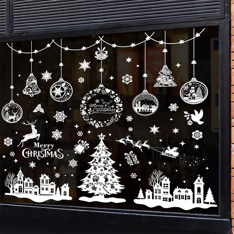 9 Hojas, 243 Piezas, Adhesivos - Snowflake Window Decal reseña y precio