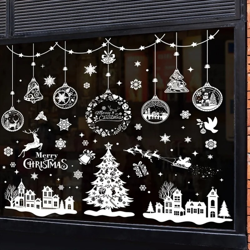 9 Hojas, 243 Piezas, Adhesivos - Snowflake Window Decal reseña y precio