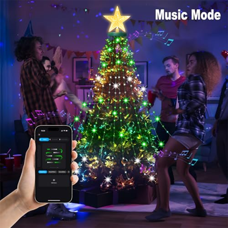7FT 400LEDs Luces inteligentes - Star Tree Topper reseña y precio