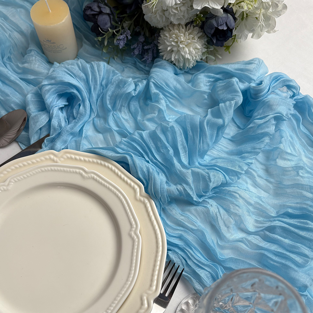 Camino de mesa de gasa arrugad - Christmas Table Runner reseña y precio