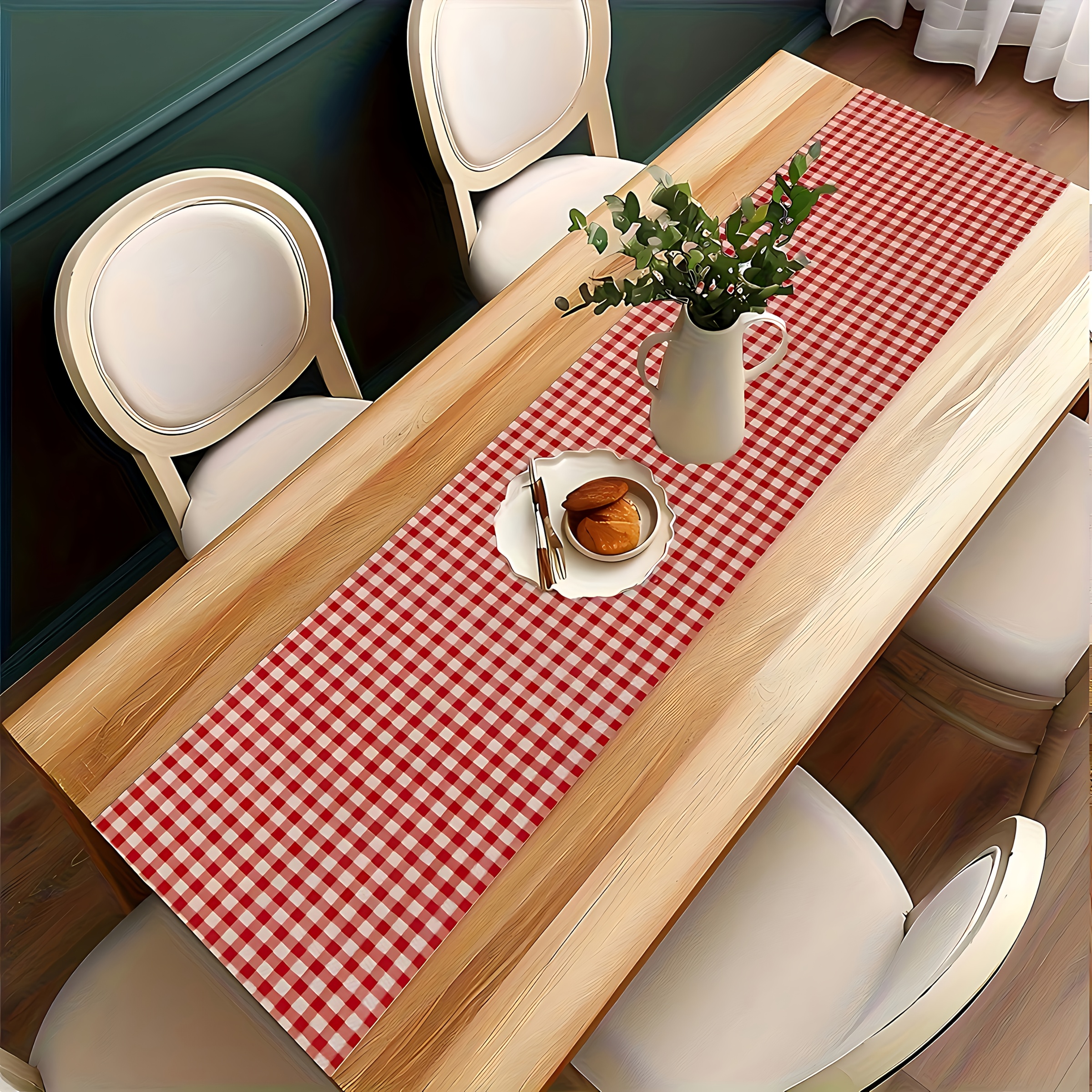 Camino de mesa clásico a cuadr - Christmas Table Runner reseña y precio