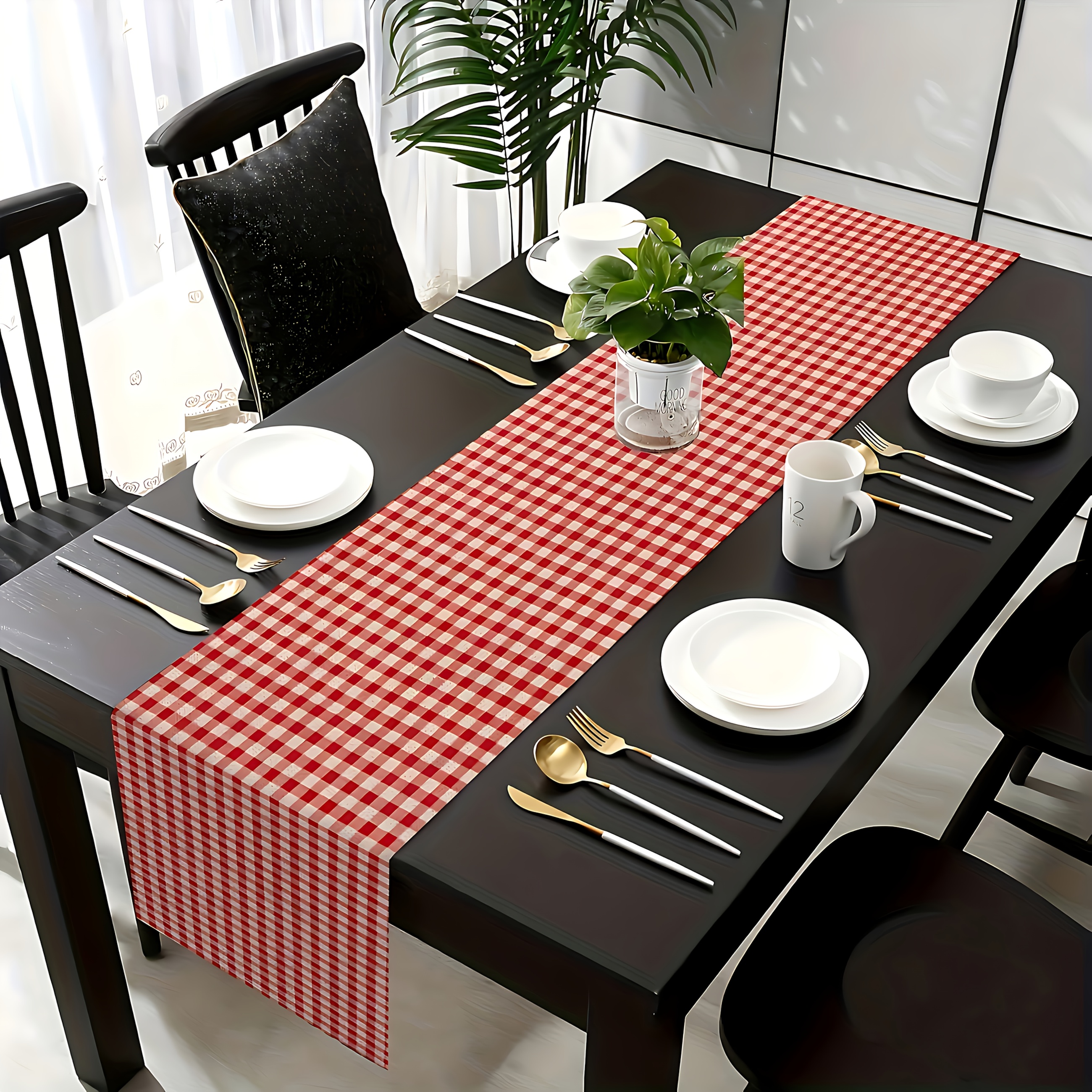 Camino de mesa clásico a cuadr - Christmas Table Runner reseña y precio