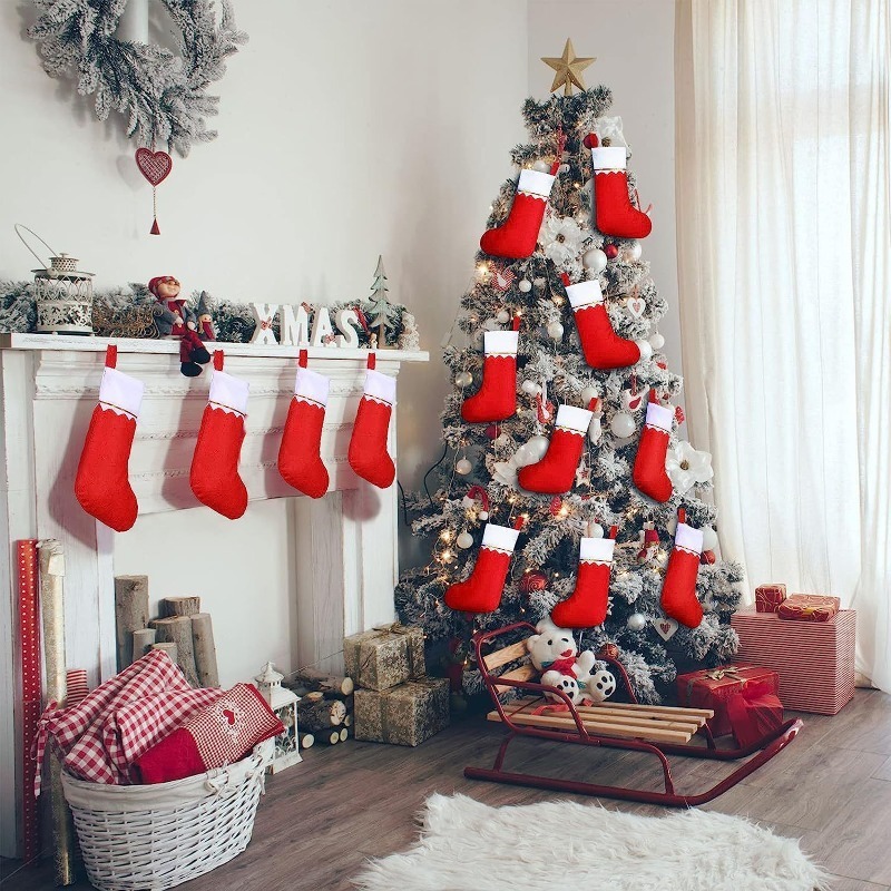 Medias navideñas con adornos d - Christmas Stocking Hanging reseña y precio